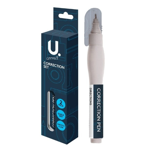 U. Stationery Correction Pens 2 Pack