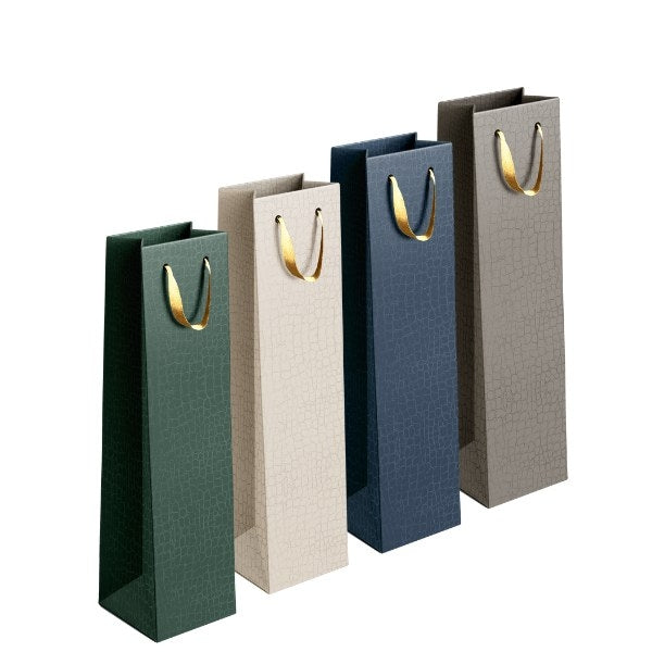 [ 4 Pack ] Gift Bottle Colourful Patterned Gift Bag – 12x36cm Bottle Bag