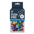 U. Stationery Push Pins 80 Pack