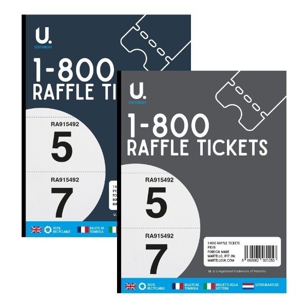 U. Stationery Raffle Tickets 1-800 - Numbered Tear-Off Raffle Book