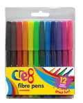 Fibre Pens, 12 Colours