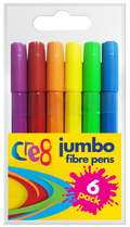 Jumbo Fibre Pens, 6 Pack