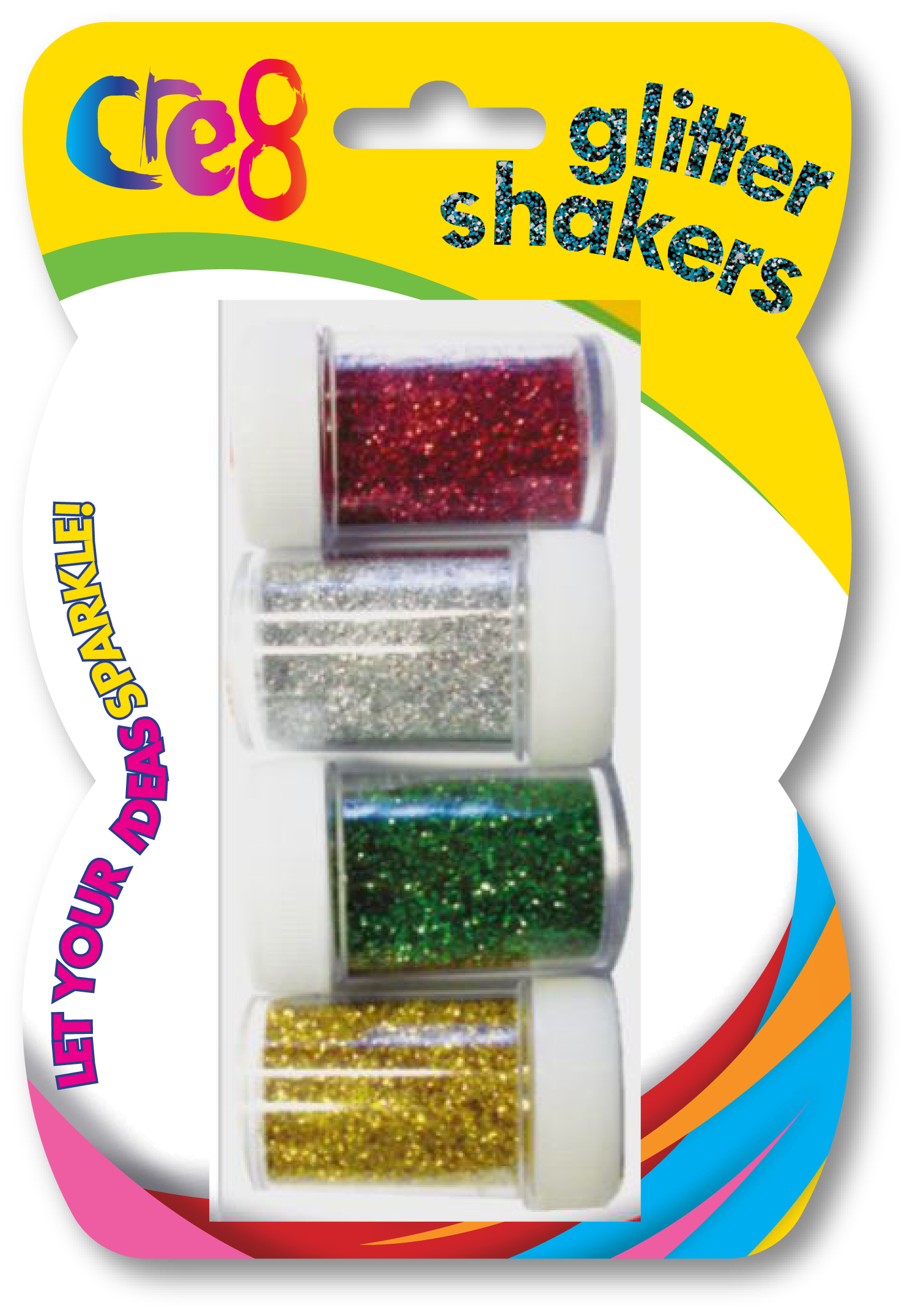 Glitter Shakers, 4 Pack Assorted