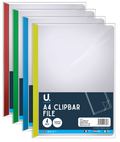 A4 Clipbar File, 4 Pack