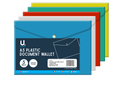 A5 Plastic Document Wallet, 5 Pack