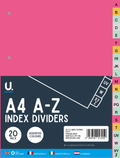 A4 A-Z Index Dividers, 20 Pack