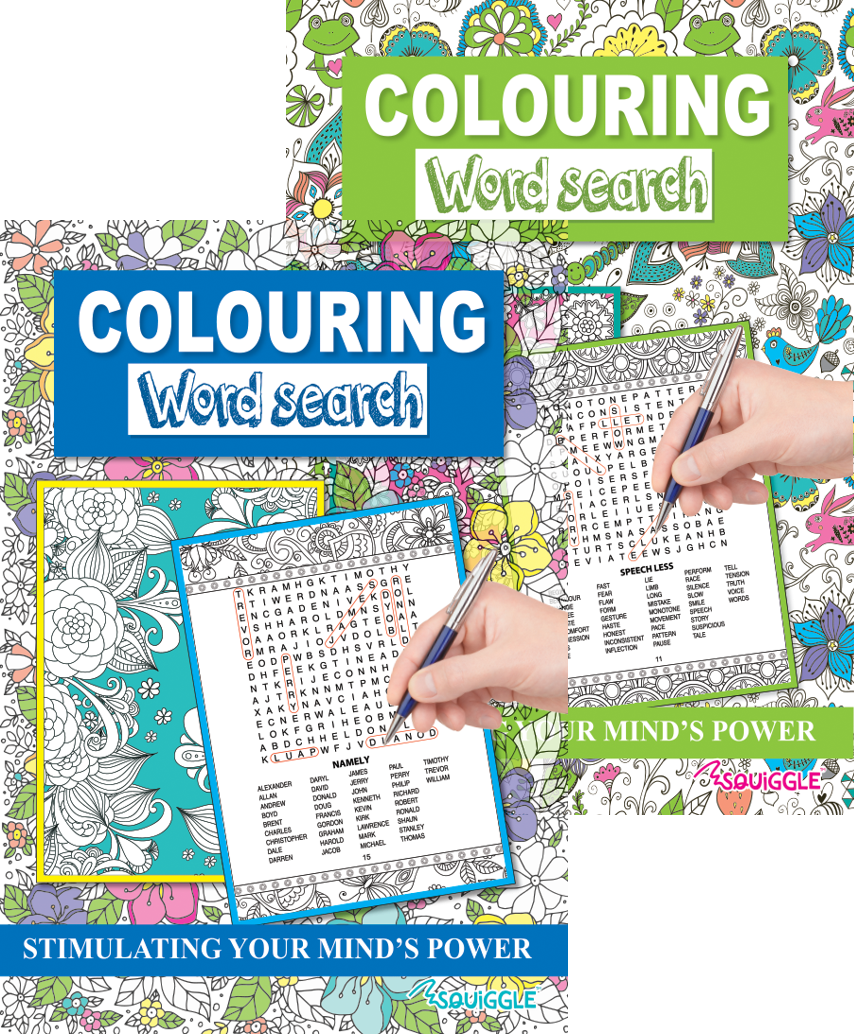 A4 Colouring Word Search Book