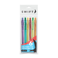 Colourful Retractable Ballpoint Pens, 6 Pack