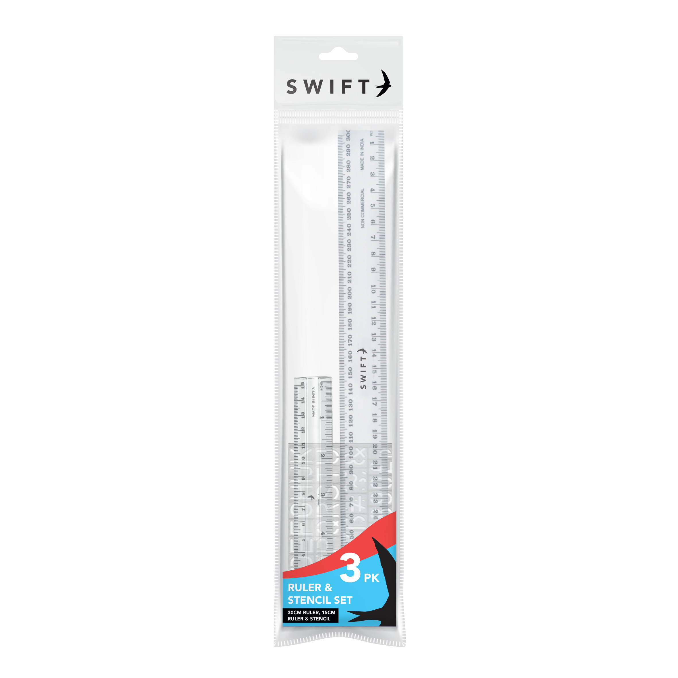 Ruler & Stencil Set, 3 Piece