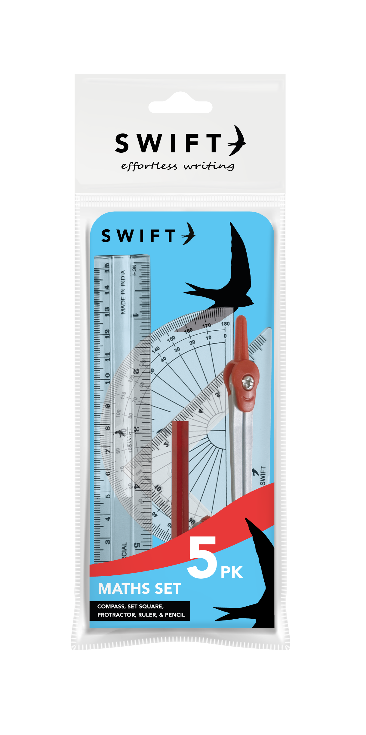 Maths Set in Box, 5 Piece
