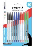 Pull Cap Ballpoint Pens, 10 Pack Assorted