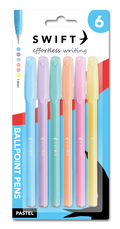 Pastel Ballpoint Pens, Triangular, 6 Pack