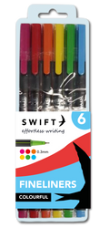 Fineliners, 6 Pack Colourful