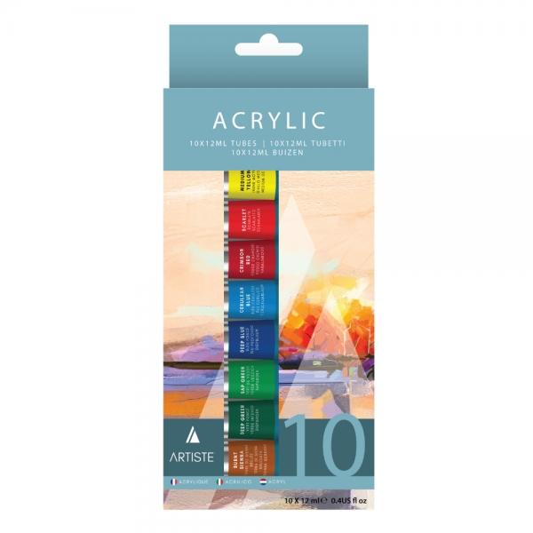 Artiste Acrylic Paint Set – 10x12ml Tubes